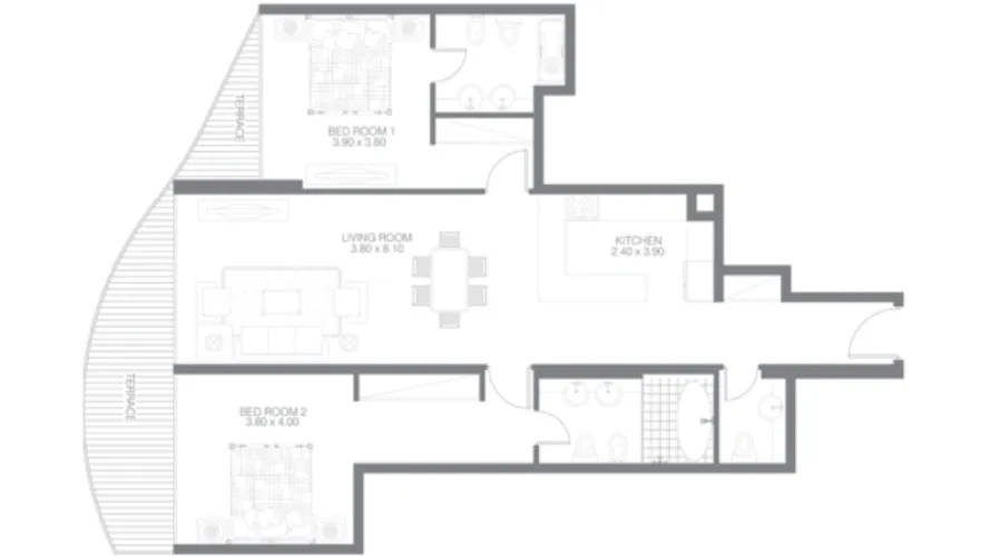 Apartamento de 1 dormitorio en Palm Jumeirah, UAE No. 1223 № 1