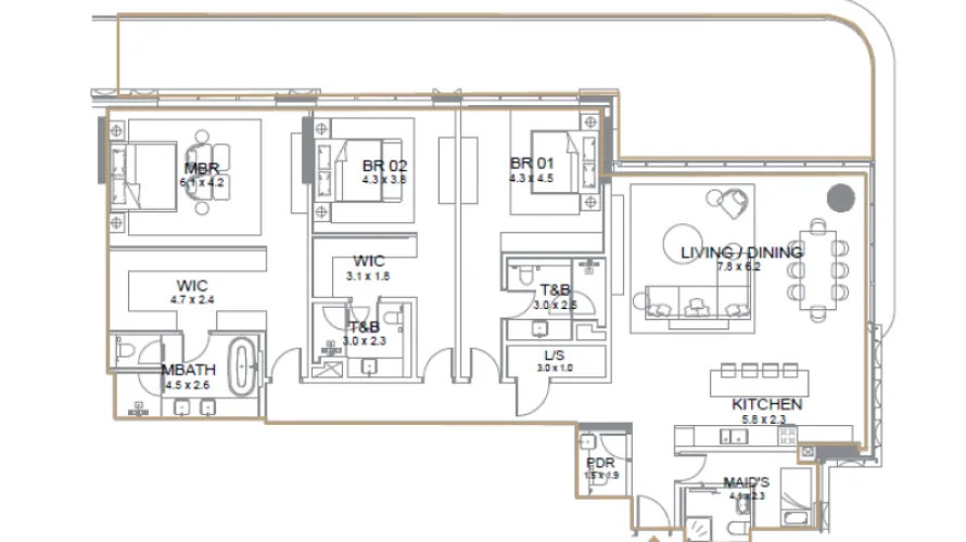 Apartamento de 1 dormitorio en Palm Jumeirah, UAE No. 1237 № 4