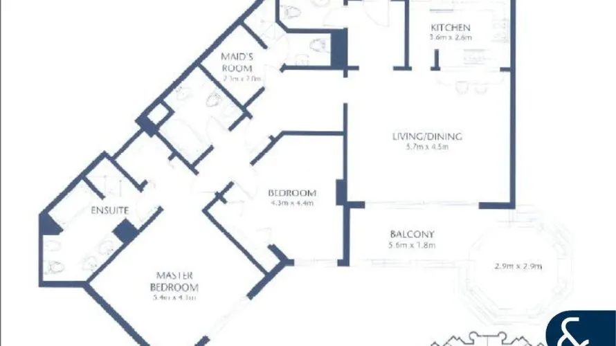 Apartamento de 2 dormitorios en Shoreline Apartments, UAE No. 1205 № 8