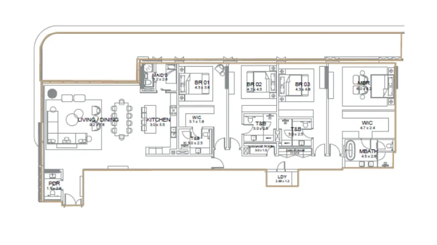Apartamento de 1 dormitorio en Palm Jumeirah, UAE No. 1237 № 6