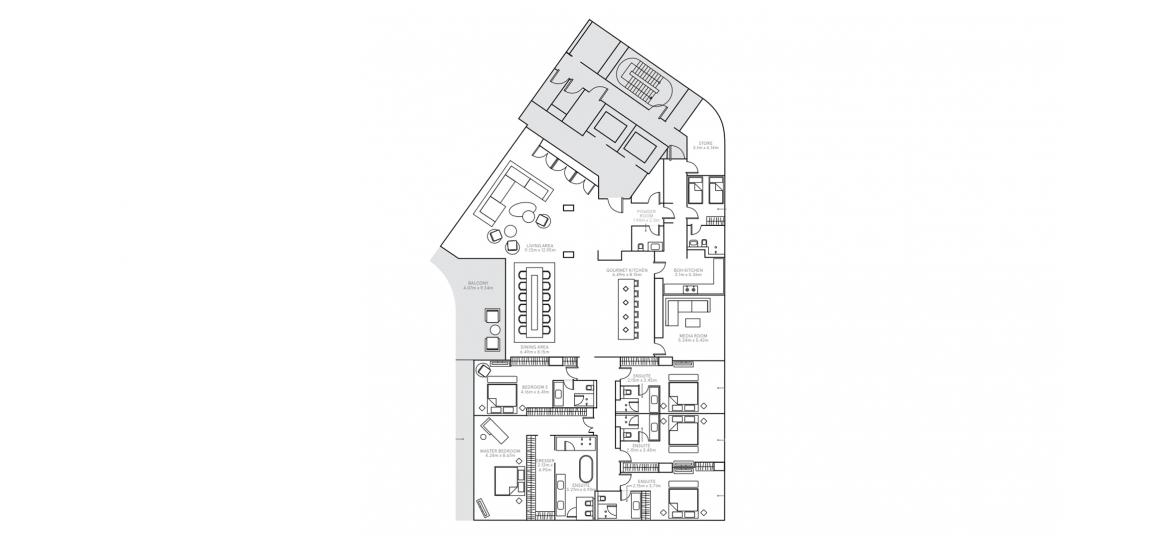 Планировка «B» 5 спален в ЖК W RESIDENCES