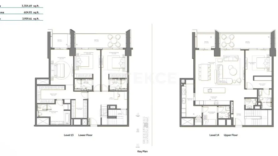 Дуплекс с 2 спальнями в Пальма Джумейра, Дубай, ОАЭ №2585 № 11