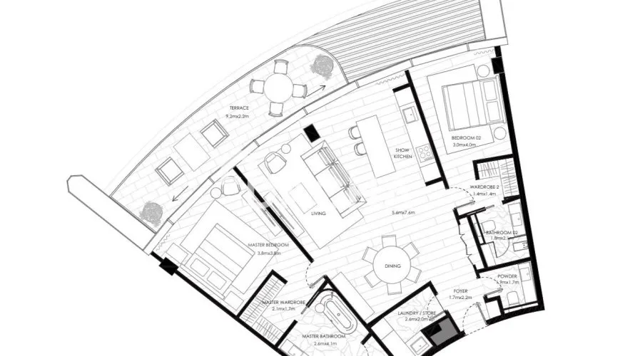 Квартира с 2 спальнями в The Crescent, Пальма Джумейра, Дубай, ОАЭ №2563