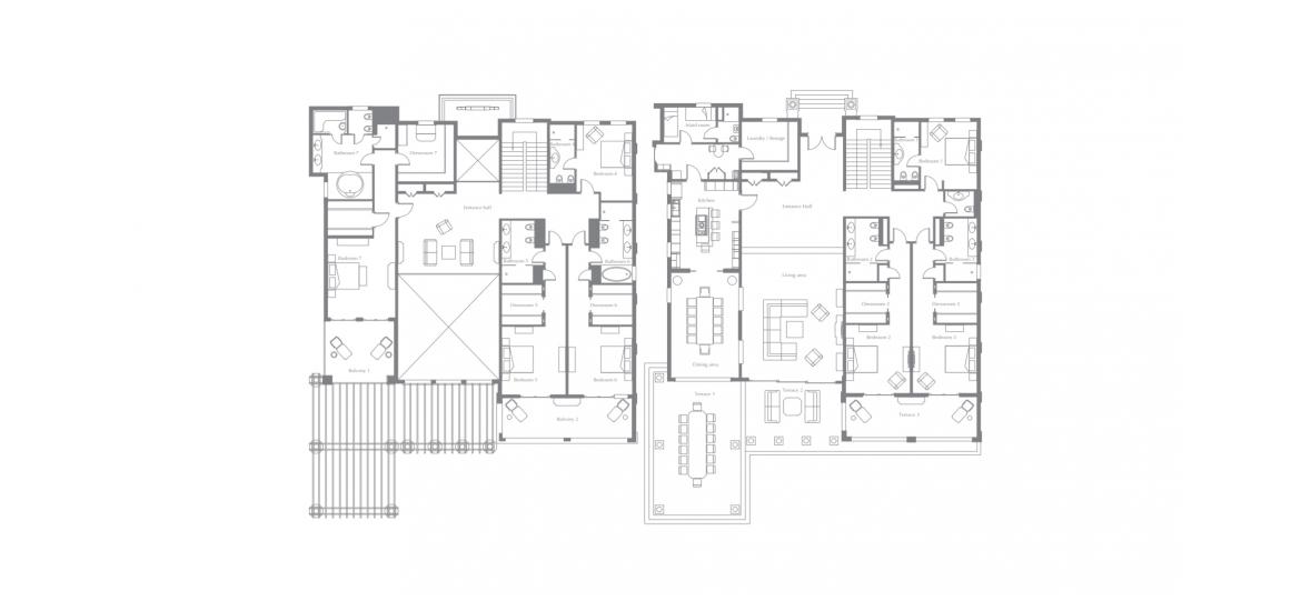 Floor plan «A», 7 bedrooms in XXII CARAT