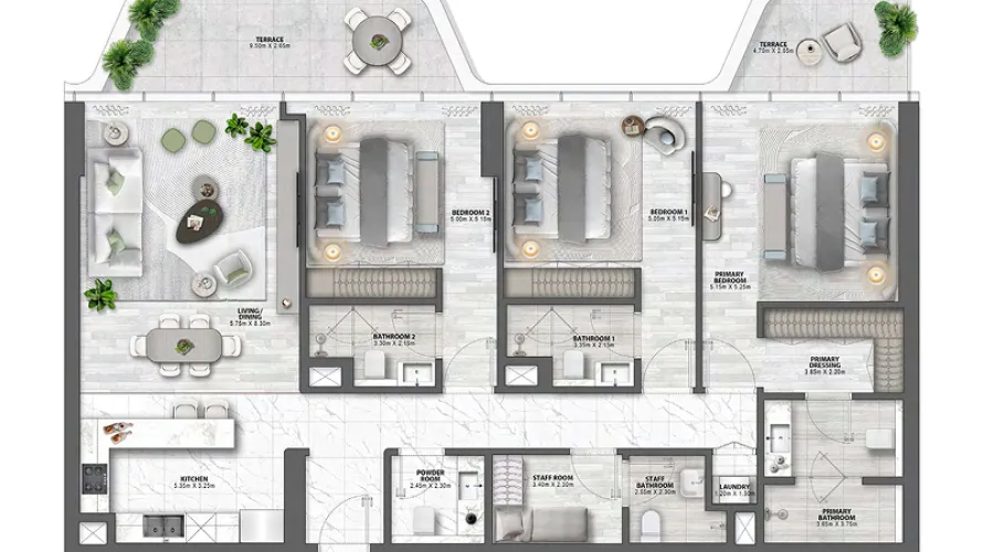 1 bedroom apartment for sale , Palm Jumeirah, Dubai, UAE No. 1225 № 9