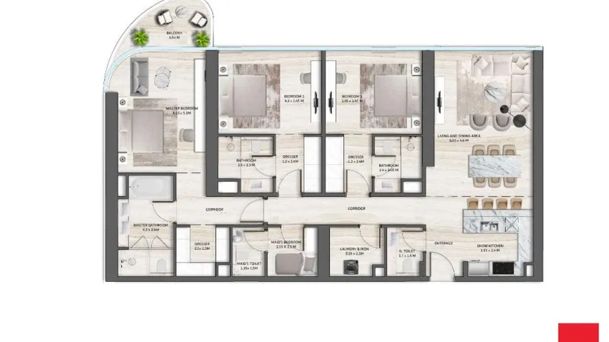 3 bedrooms apartment for sale , Palm Jumeirah, Dubai, UAE No. 1352 № 16